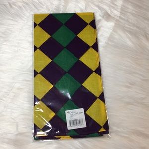Mardi Gras 💜💛💚 Cotton Reversible Square Cloth, Size: 22” x 22” (NWT)